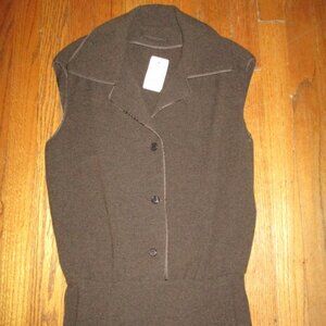 NARCISCO RODRIGUEZ Brown 1/2 Button Straight Dress NWT